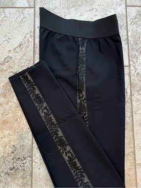 Stella McCartney Skinny Leg Pants - Black - Women’s US 6 / IT 42 - Lace Trim